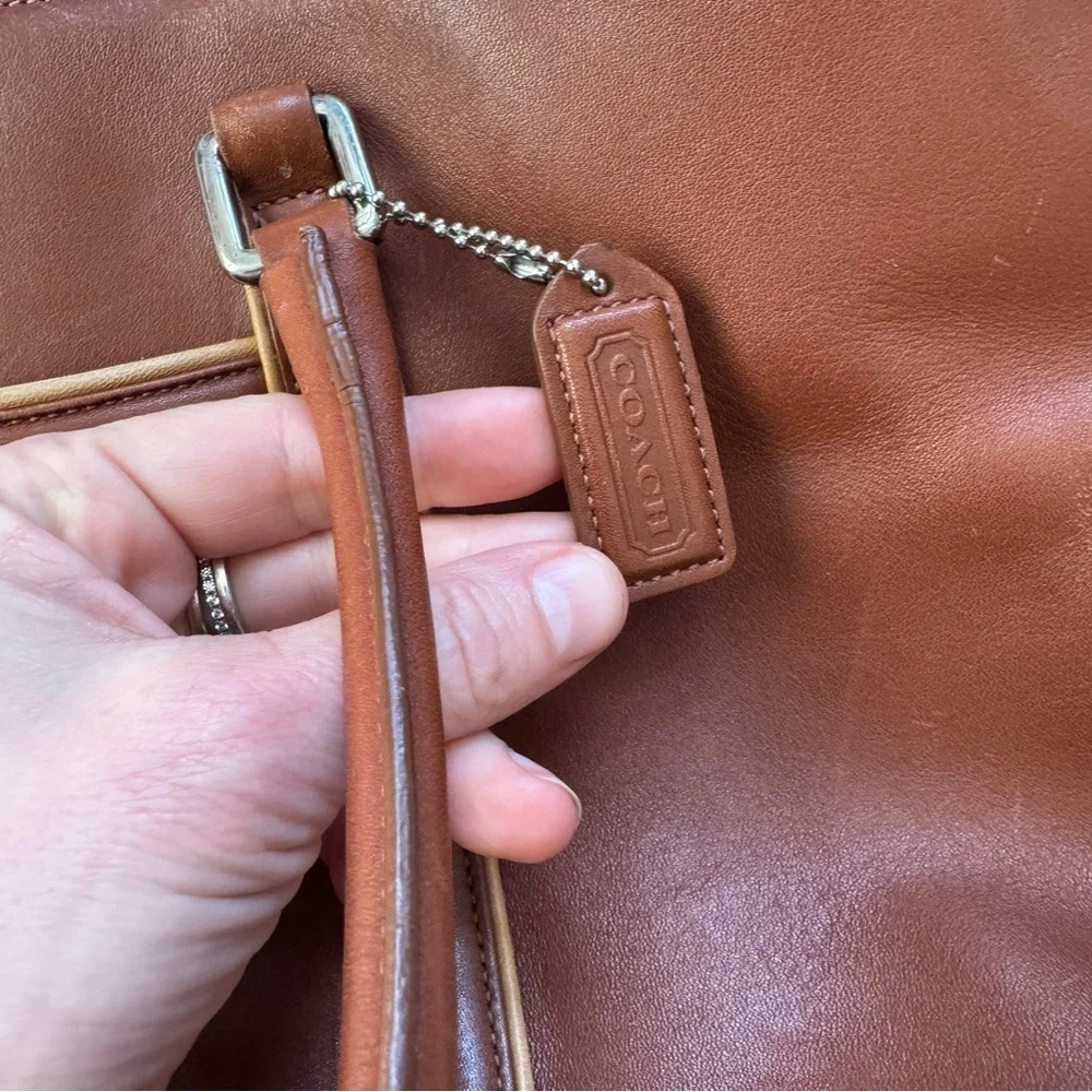 Vintage Coach Hampton Brown Leather Tote Bag